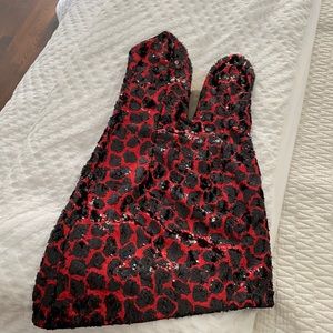 NBD strapless sequin sweetheart neckline dress
